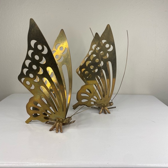 Vintage Other - Vintage Mid Century Modern Brass Butterflies Hanging Decor